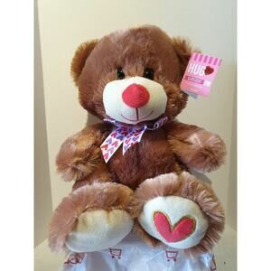 Hug Me Brown Plush Bear with Heart - 10"
